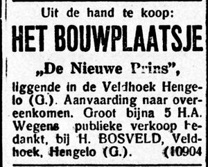 1922 Kadaster percelen Nieuwe Prins